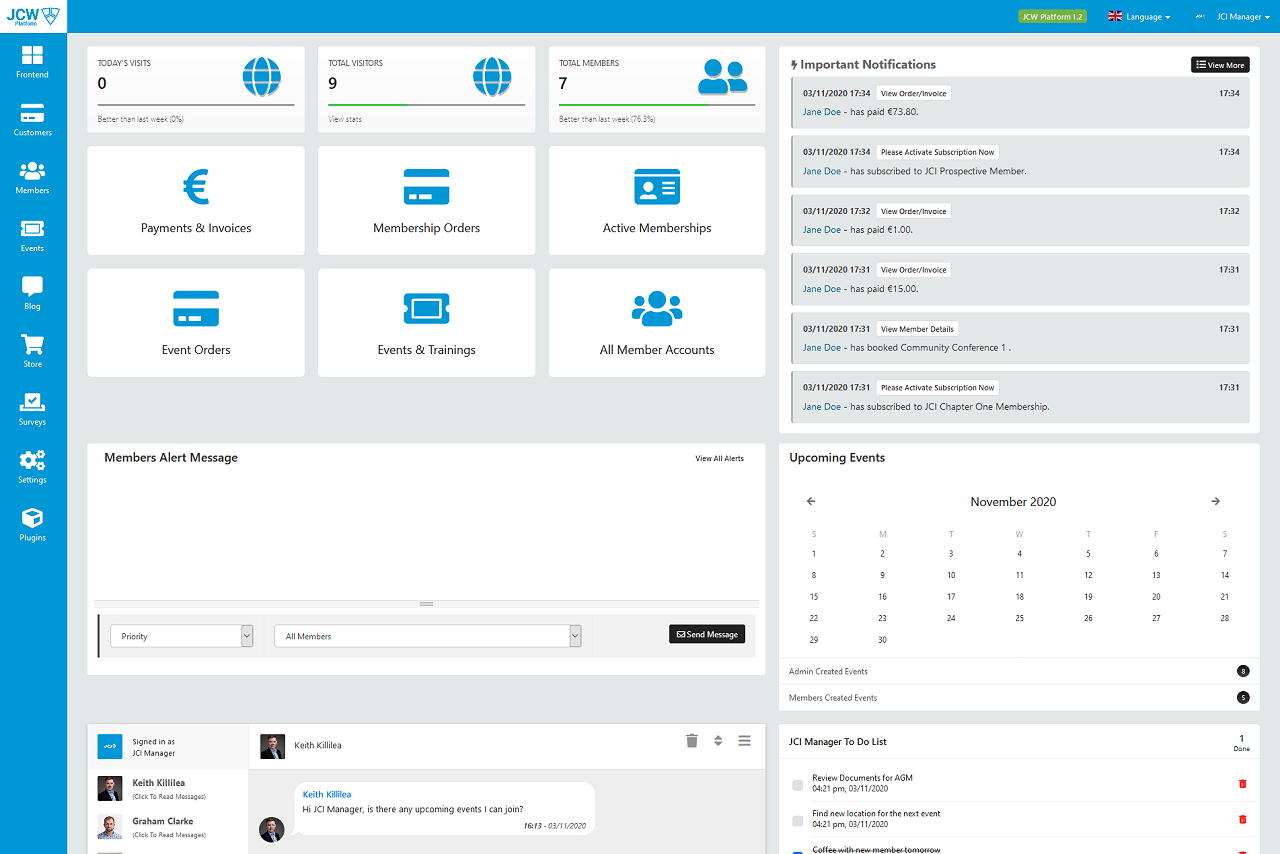 JCW Platform Features