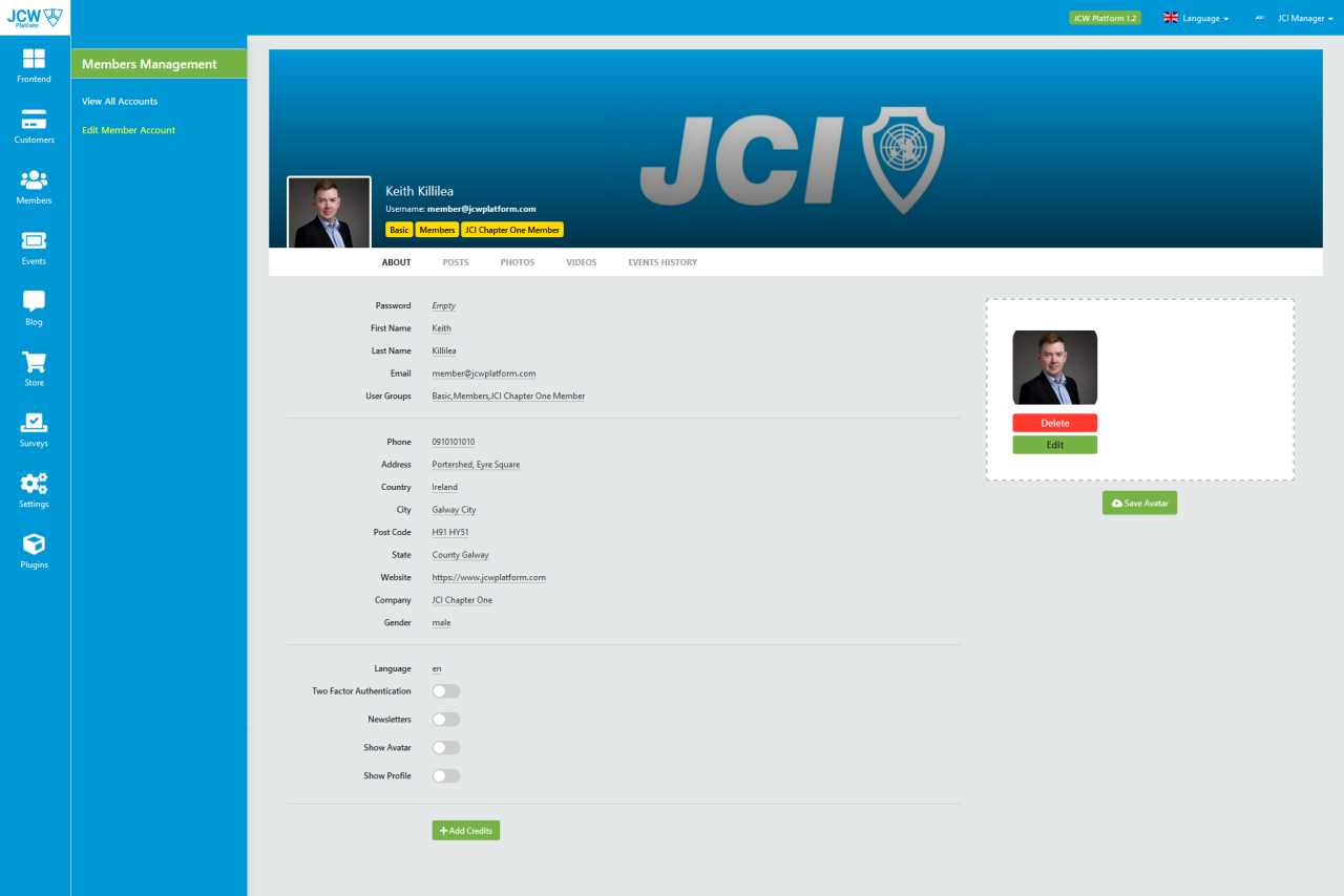 JCW Platform Features